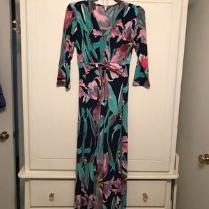 Maternity floral maxi dress.